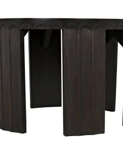 Noir Fluted Side Table, Pale With Light Brown Trim Side & End Tables
