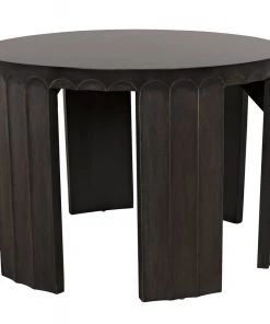 Noir Fluted Side Table, Pale With Light Brown Trim Side & End Tables