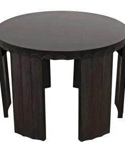 Noir Fluted Side Table, Pale With Light Brown Trim Side & End Tables