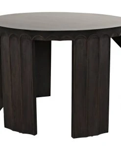 Noir Fluted Side Table, Pale With Light Brown Trim Side & End Tables