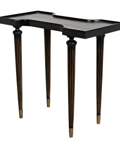 Noir Taylor Side Table, Hand Rubbed Black With Light Brown Trim 27 Noir Taylor Side Table, Hand Rubbed Black With Light Brown Trim