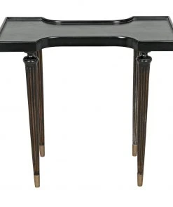 Noir Taylor Side Table, Hand Rubbed Black With Light Brown Trim 20 Noir Taylor Side Table, Hand Rubbed Black With Light Brown Trim