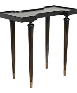 Noir Taylor Side Table, Hand Rubbed Black With Light Brown Trim 21 Noir Taylor Side Table, Hand Rubbed Black With Light Brown Trim