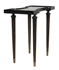 Noir Taylor Side Table, Hand Rubbed Black With Light Brown Trim 23 Noir Taylor Side Table, Hand Rubbed Black With Light Brown Trim
