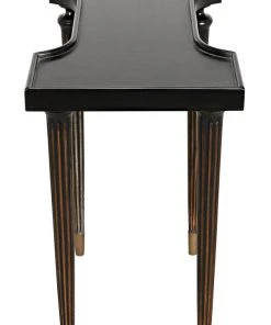 Noir Taylor Side Table, Hand Rubbed Black With Light Brown Trim 25 Noir Taylor Side Table, Hand Rubbed Black With Light Brown Trim