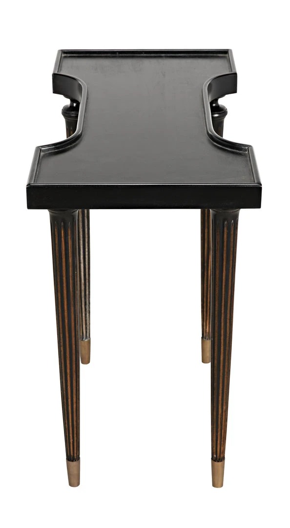 Noir Taylor Side Table, Hand Rubbed Black With Light Brown Trim 12 Noir Taylor Side Table, Hand Rubbed Black With Light Brown Trim