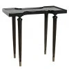Noir Taylor Side Table, Hand Rubbed Black With Light Brown Trim