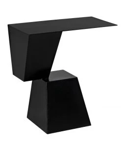 Noir Rectangle Pieta Side Table, Black Steel