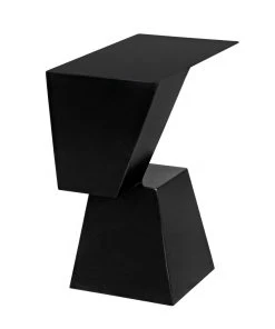 Noir Rectangle Pieta Side Table, Black Steel