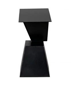 Noir Rectangle Pieta Side Table, Black Steel