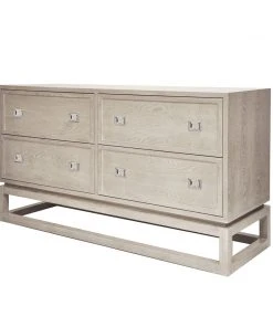 Worlds Away 4 Drawer Cerused Oak Chest W Nickel Campaign Hdwr BEDROOM