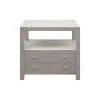 LIVING ROOM Worlds Away 2 Drwr Side Table In Grey Grasscloth W. Brass Hardware 2 LIVING ROOM Worlds Away 2 Drwr Side Table In Grey Grasscloth W. Brass Hardware