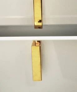 BEDROOM Worlds Away Six Drawer Chest With Inset Brass In White Lacquer