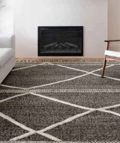RUGS Loloi Iman Hand Knotted Beige / Charcoal Rug 10 RUGS Loloi Iman Hand Knotted Beige / Charcoal Rug