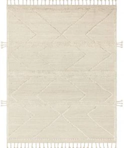 Solid Rugs Loloi Iman Hand Knotted Beige / Ivory Rug