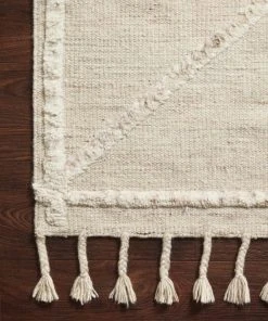 Solid Rugs Loloi Iman Hand Knotted Beige / Ivory Rug