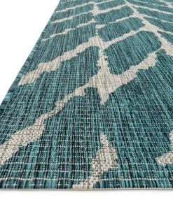 Indoor/Outdoor Rugs Loloi Isle Power Loomed Teal / Grey Rug
