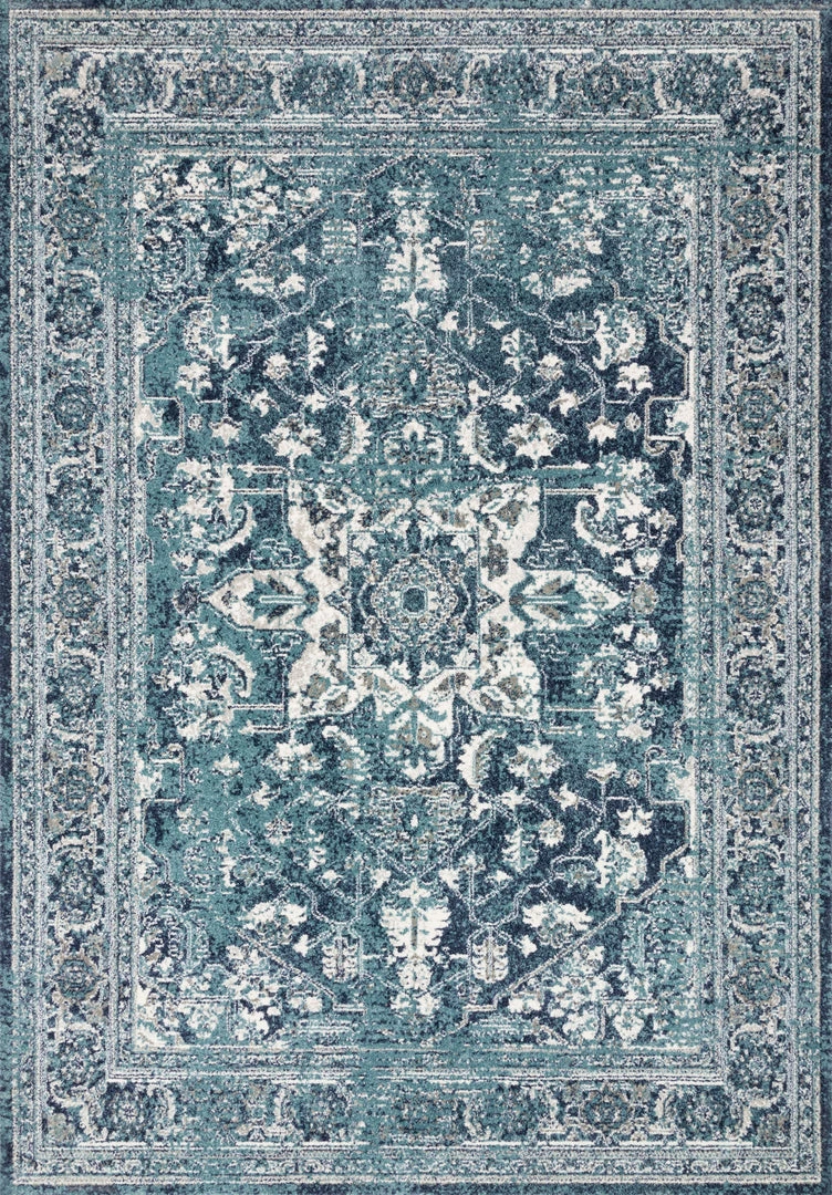 Loloi Joaquin Power Loomed Ocean / Ivory Rug 3 Loloi Joaquin Power Loomed Ocean / Ivory Rug