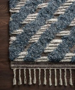 Loloi Khalid Hand Knotted Blue / Pewter Rug RUGS