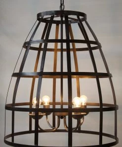 All Lighting Noir Birdcage Pendant 305, Black Metal