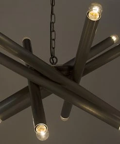 All Lighting Noir Lex Chandelier, Antique Silver