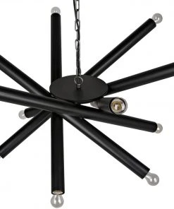 All Lighting Noir Qs Lex Chandelier, Black Metal