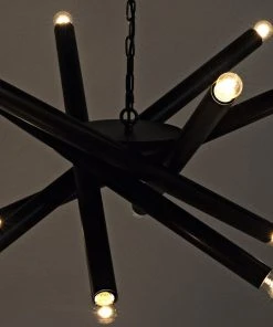 All Lighting Noir Qs Lex Chandelier, Black Metal