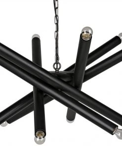 All Lighting Noir Qs Lex Chandelier, Black Metal