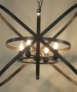 All Lighting Noir Sassari Pendant, Black Metal