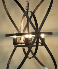 All Lighting Noir Sassari Pendant, Black Metal