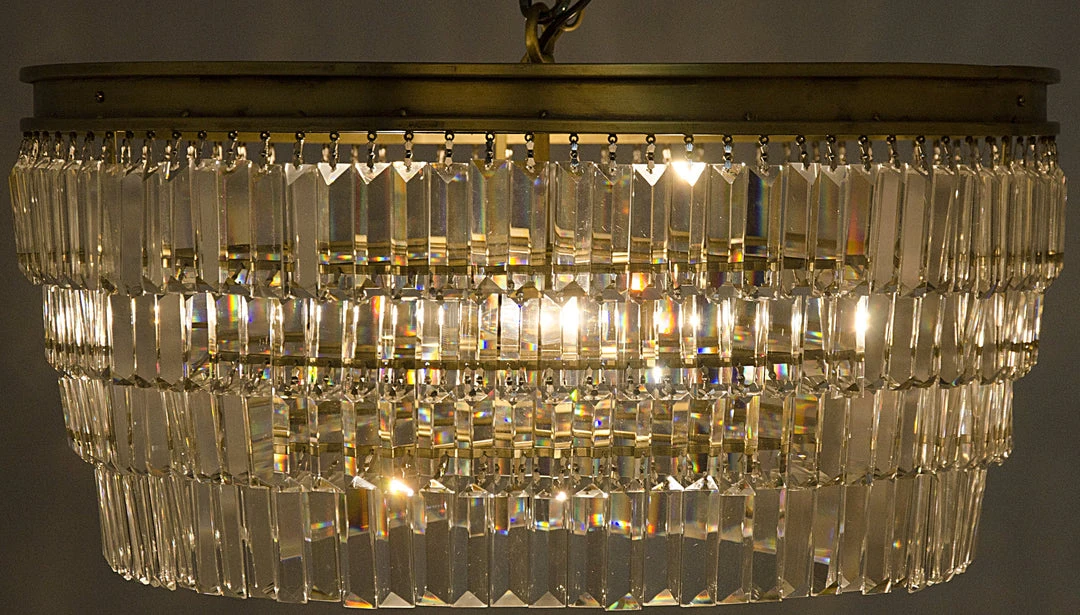 Noir Crystal Pendant, Large, Antique Brass, Metal And Crystals 4 Noir Crystal Pendant, Large, Antique Brass, Metal And Crystals