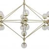 Noir Pluto Chandelier, Large, Antique Brass