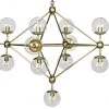 All Lighting Noir Pluto Chandelier, Small, Antique Brass, Metal And Glass 1 All Lighting Noir Pluto Chandelier, Small, Antique Brass, Metal And Glass