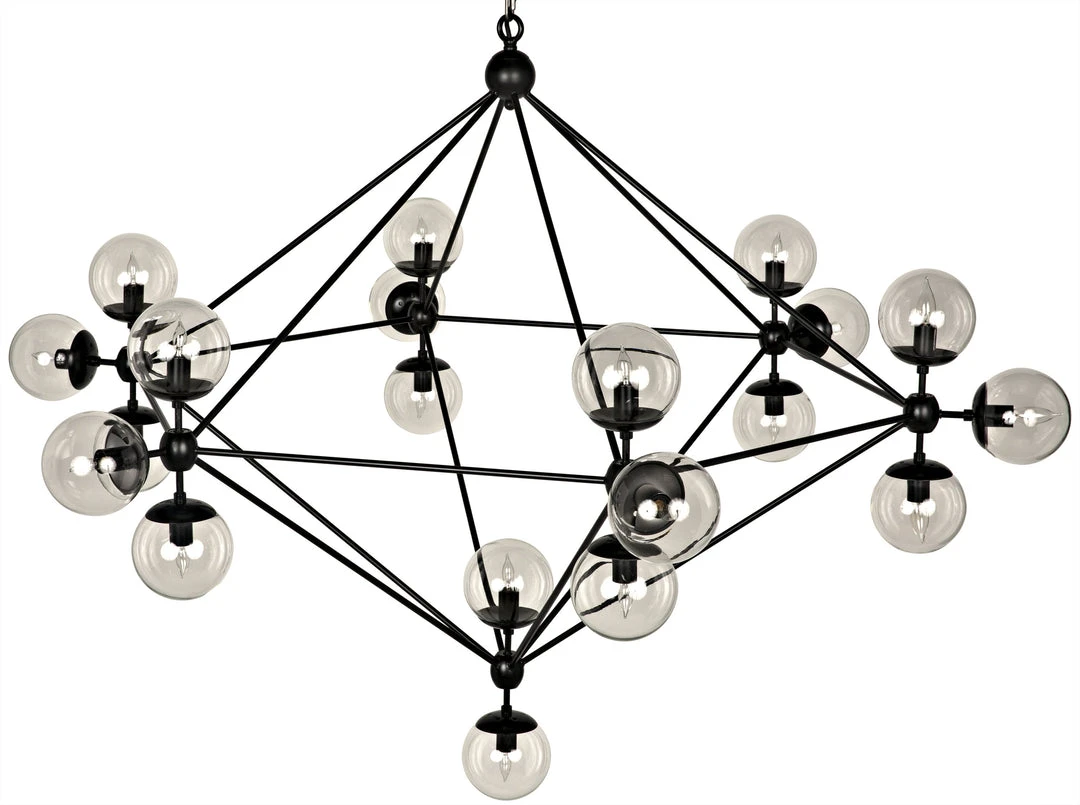 All Lighting Noir Qs Pluto Chandelier, Black Metal, Large 6 All Lighting Noir Qs Pluto Chandelier, Black Metal, Large