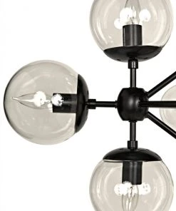All Lighting Noir Qs Pluto Chandelier, Black Metal, Large 11 All Lighting Noir Qs Pluto Chandelier, Black Metal, Large