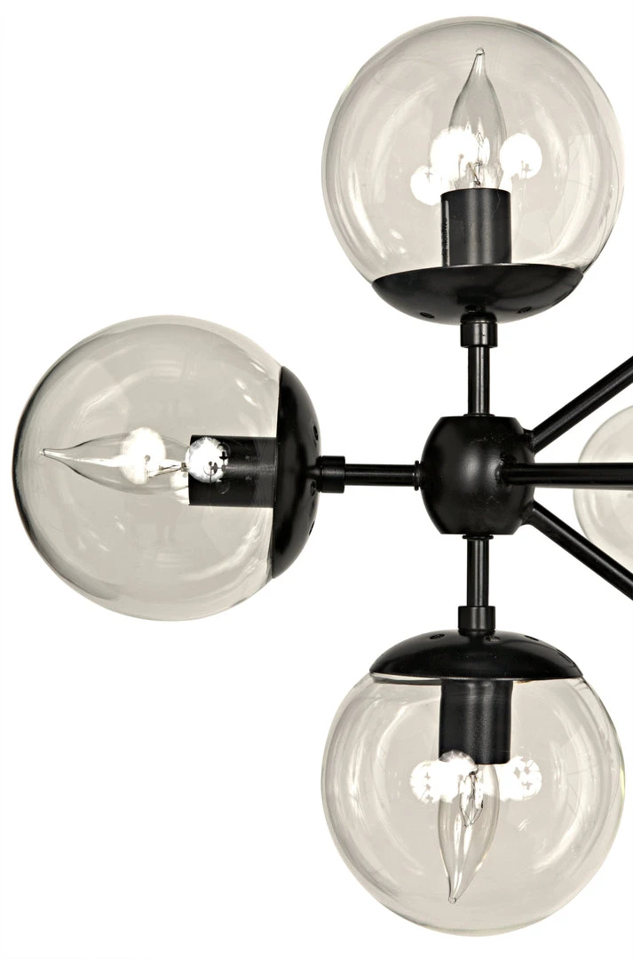 All Lighting Noir Qs Pluto Chandelier, Black Metal, Large 7 All Lighting Noir Qs Pluto Chandelier, Black Metal, Large