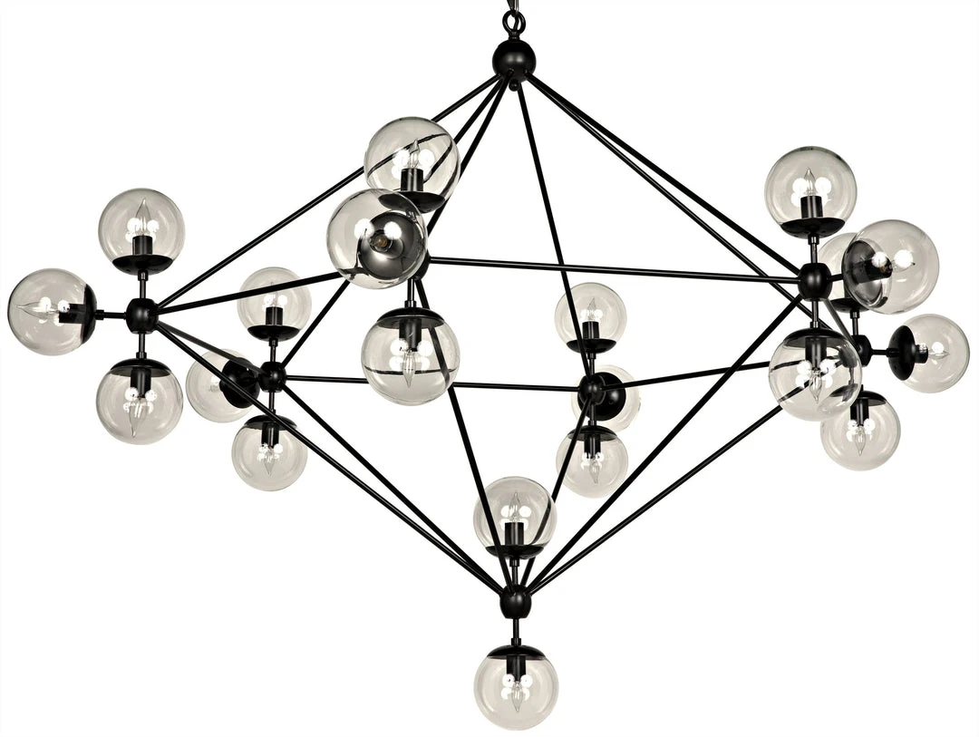 All Lighting Noir Qs Pluto Chandelier, Black Metal, Large 3 All Lighting Noir Qs Pluto Chandelier, Black Metal, Large