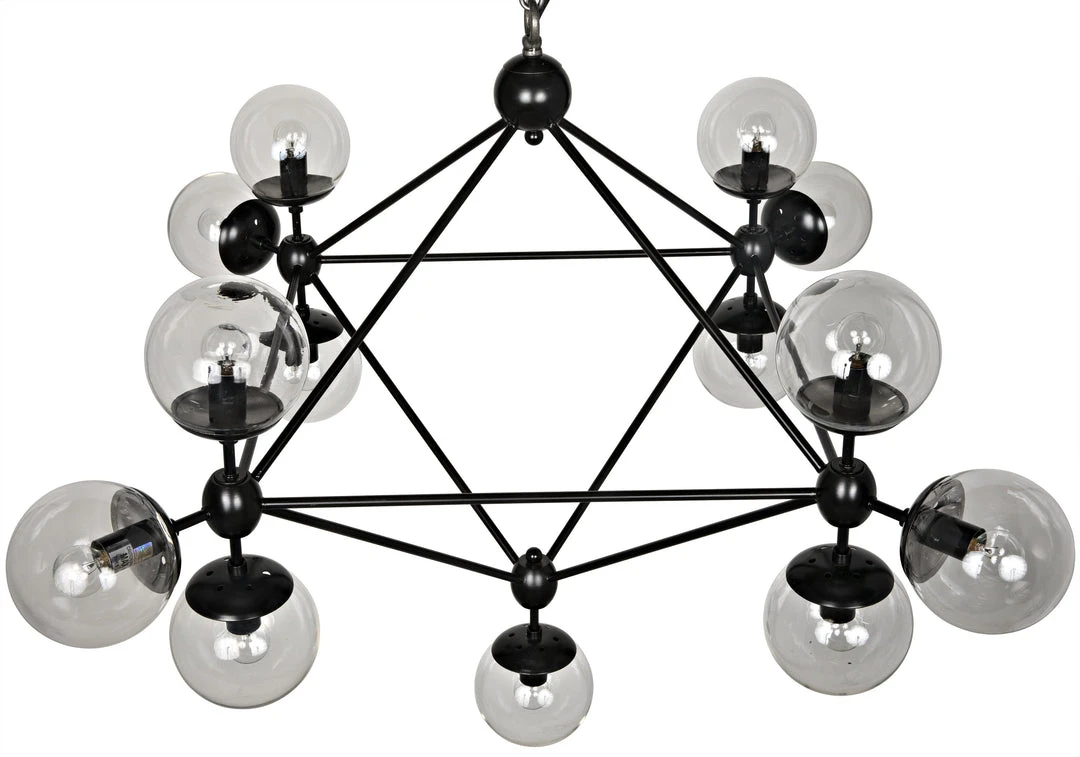 All Lighting Noir Qs Pluto Chandelier, Black Metal, Small 4 All Lighting Noir Qs Pluto Chandelier, Black Metal, Small