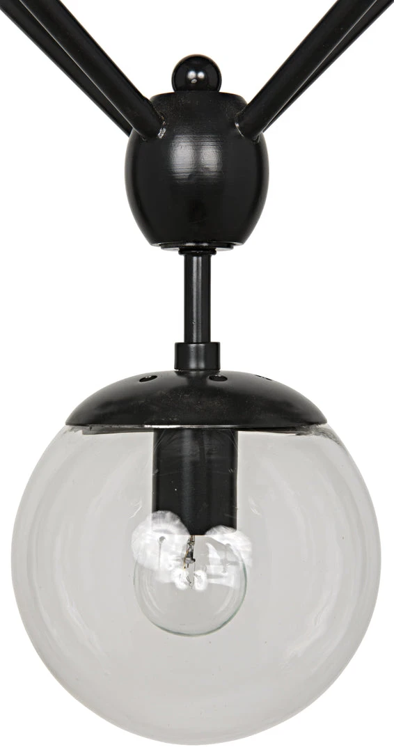 All Lighting Noir Qs Pluto Chandelier, Black Metal, Small 5 All Lighting Noir Qs Pluto Chandelier, Black Metal, Small