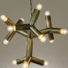Noir Snow Flake Chandelier, Antique Brass