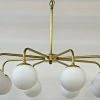 Noir Larenta Chandelier, Antique Brass, Metal And Glass All Lighting