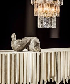 Noir Bruna Chandelier, Small, Antique Brass All Lighting