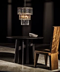 Noir Bruna Chandelier, Small, Antique Brass All Lighting