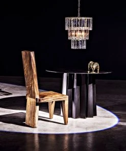 Noir Bruna Chandelier, Small, Antique Brass All Lighting