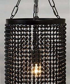 All Lighting Noir Rideau Pendant, Black Metal