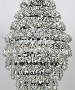 Noir Illumination Chandelier, Chrome Finish, Metal And Glass All Lighting
