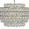 Noir Linden Chandelier, Antique Brass, Metal And Crystal All Lighting