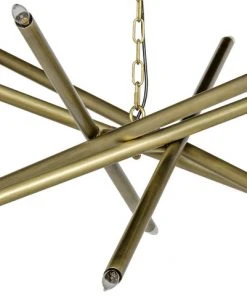 Noir QS Ikram Chandelier, Antique Brass All Lighting