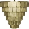 All Lighting Noir Shield Chandelier, Antique Brass