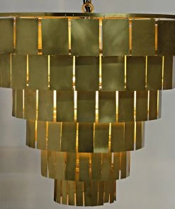 All Lighting Noir Shield Chandelier, Antique Brass 10 All Lighting Noir Shield Chandelier, Antique Brass